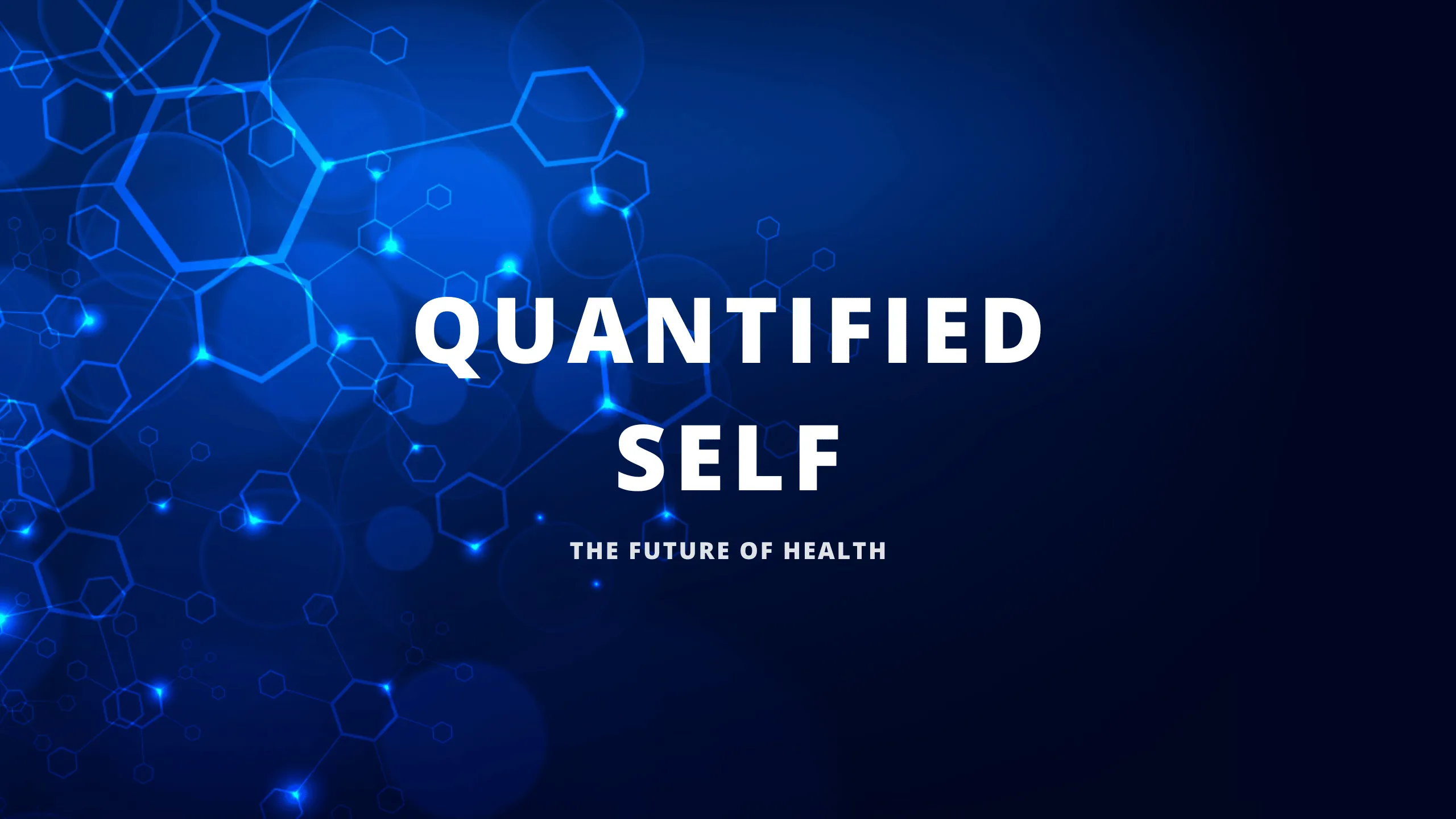 Dark blue Quantified Self graphic with hexagonal pattern