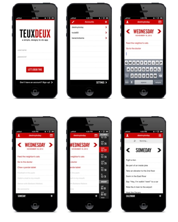 iPhone interface with 6 iphones