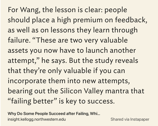 quote from northwestern university research on failure